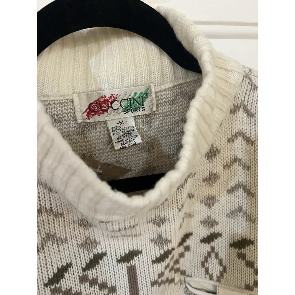 American Vintage 80s 90s Sweater M Streetwear Hip Hop Dad Geometric Grandpacore - Picture 8 of 9